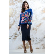 Embroidered Costume "Fairy World" Electric Navy